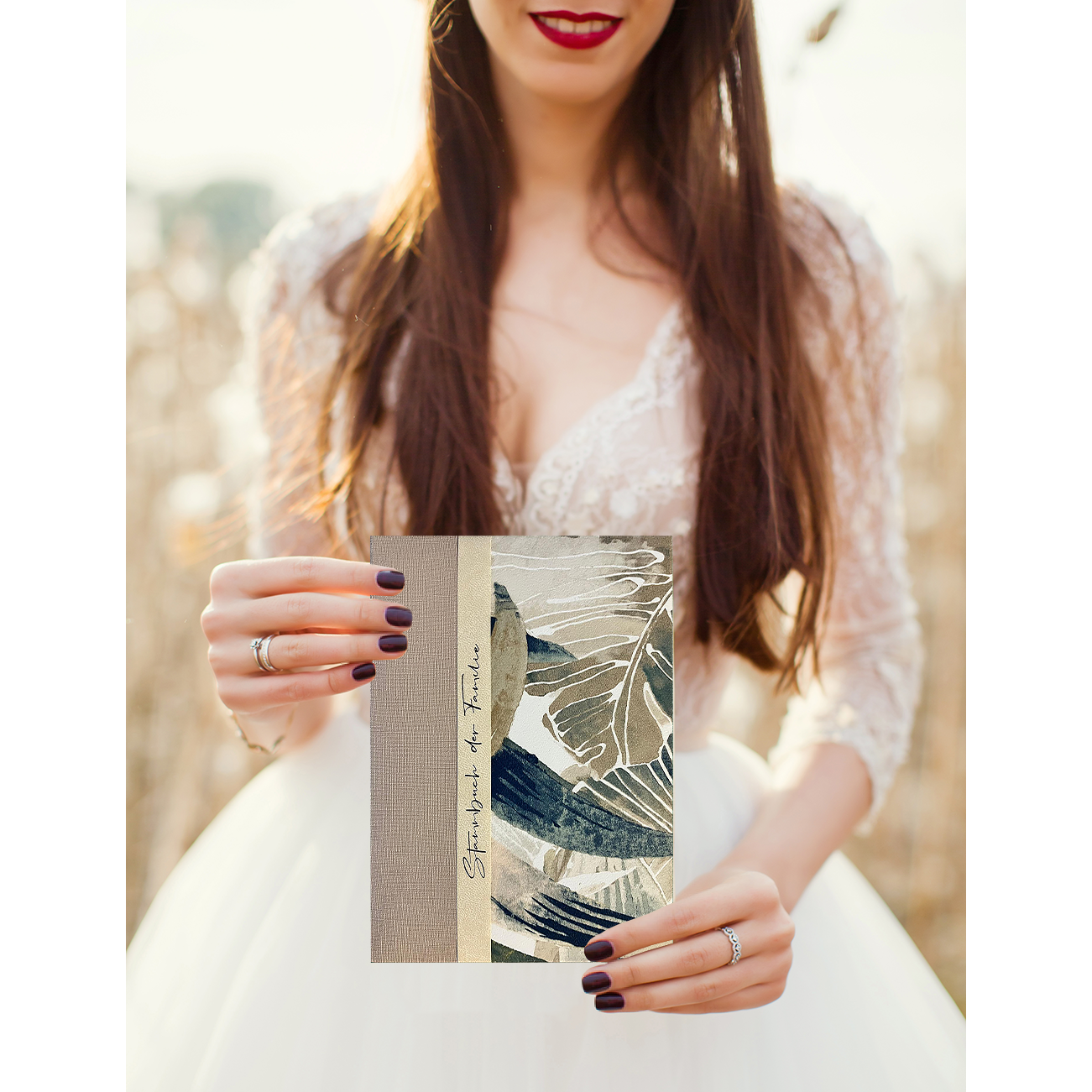 Stammbuch Amy für die Hochzeit, in natürlicher Umgebung
