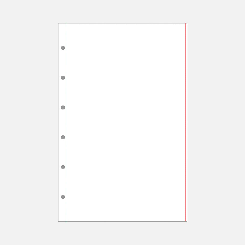 Blanko Urkundenpapier | 130 x 200 mm | roter Rand | 6-fach-Lochung