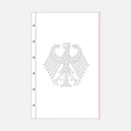 Blanko Urkundenpapier | 130 x 200 mm | roter Rand | 6-fach-Lochung | Adler