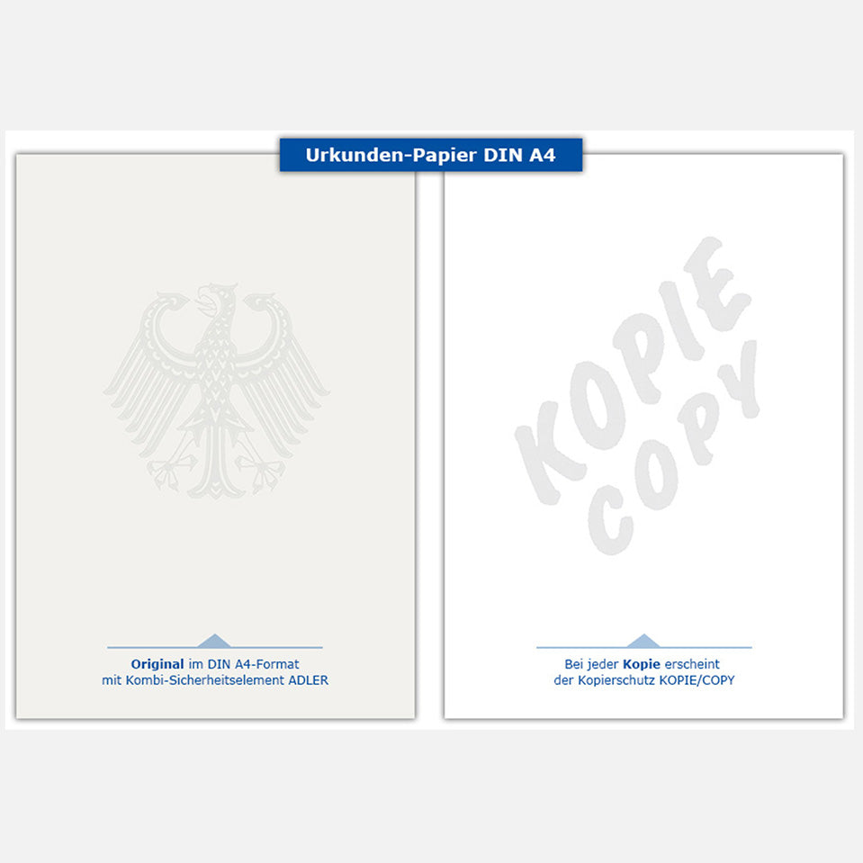 Sicherheitspapier-/Urkundenpapier mit Adler | A4
