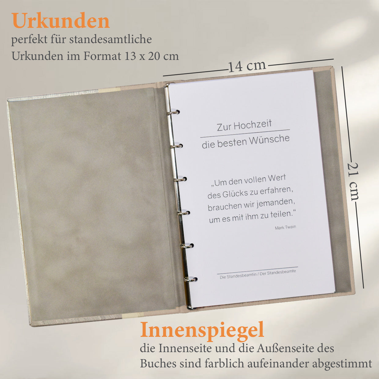 Stammbuch Amy für die Hochzeit, Innensicht von dem Familienstammbuch